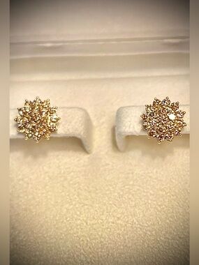 1 carat Champagne Diamond Stud Earrings